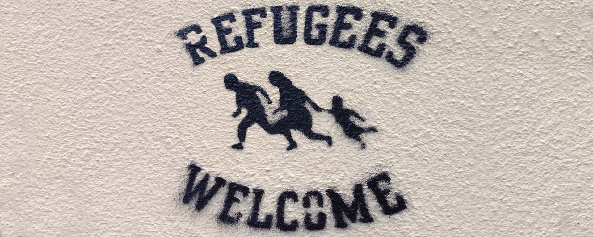 Refugees Welcome stencil