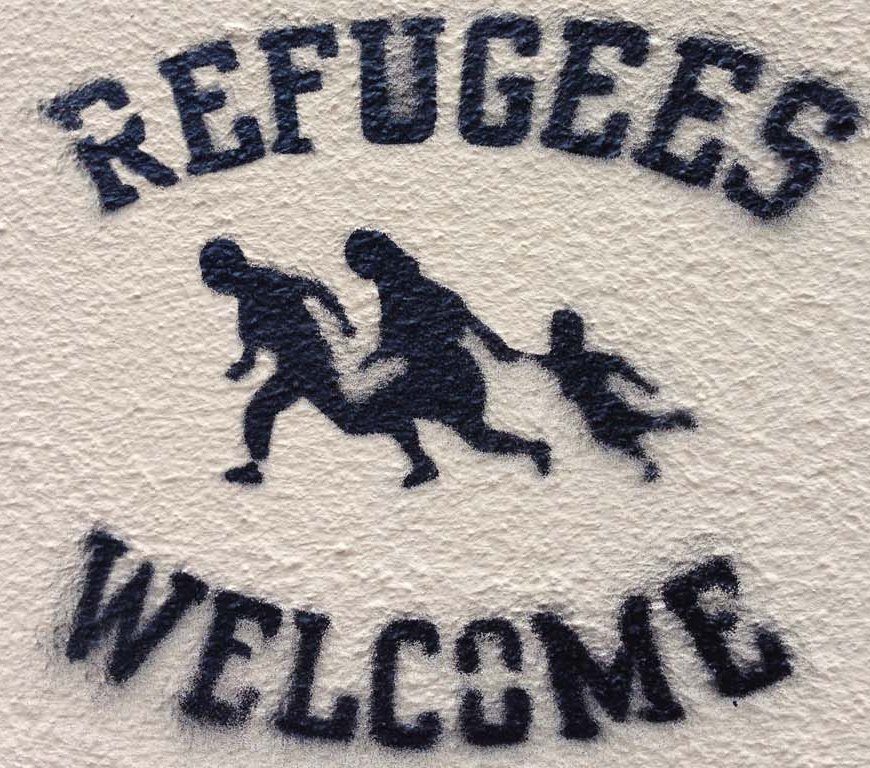 Refugees Welcome stencil