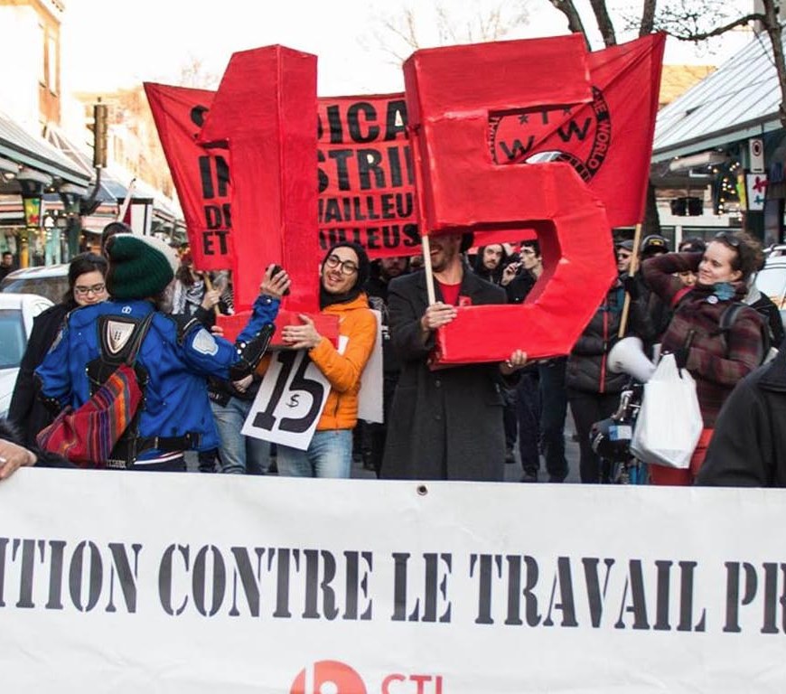 salaire minimum à 15$ au Québec